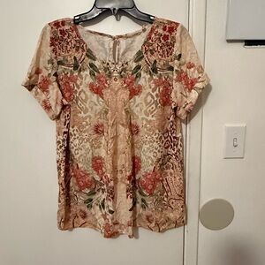Soft Surroundings Multicolor Floral Blouse